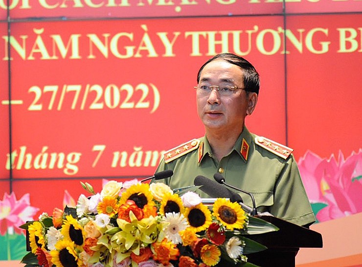 Thượng tướng Trần Quốc Tỏ, Thứ trưởng Bộ Công an phát biểu khai mạc hội nghị - Ảnh: VGP