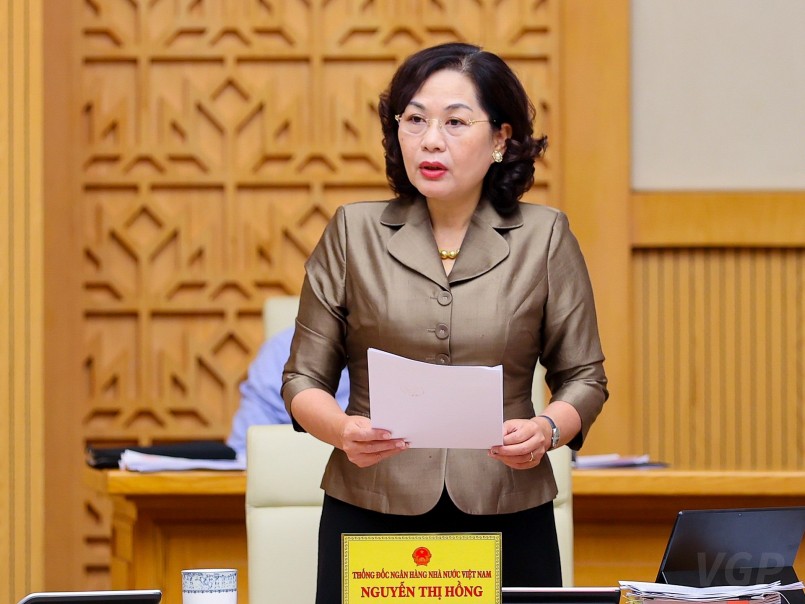 Thống đốc Ngân hàng Nhà nước Nguyễn Thị Hồng phát biểu - Ảnh: VGP