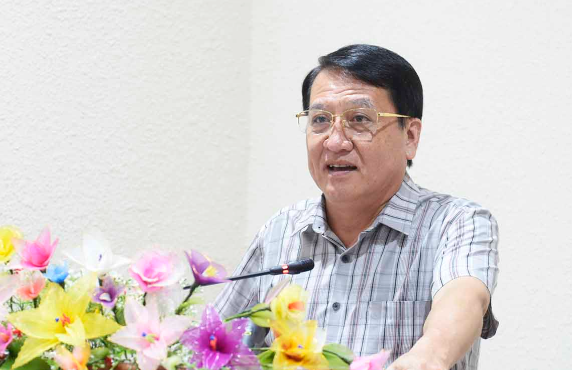 Đồng chí Phạm Văn Trọng phát biểu tại hội nghị.