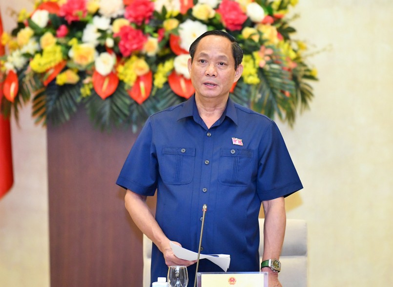 Thượng tướng Trần Quang Phương – Phó Chủ tịch Quốc hội, Trưởng Đoàn giám sát phát biểu kết luận buổi làm việc.