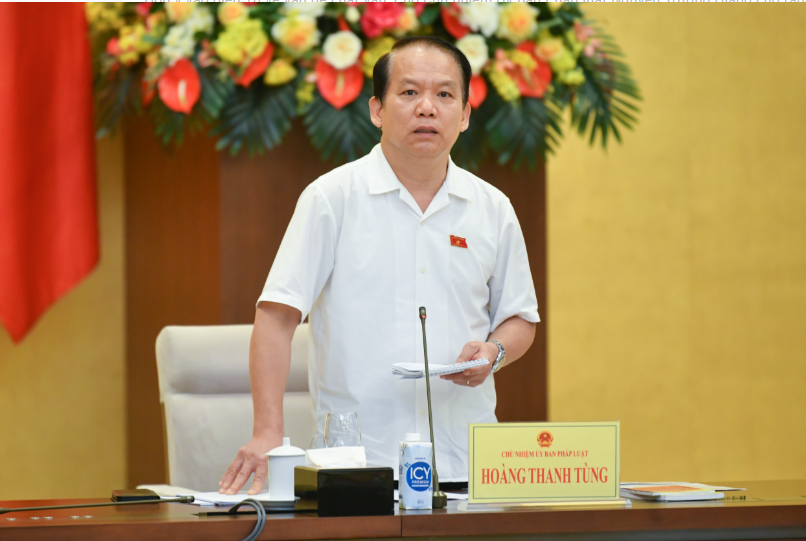Phó Chủ nhiệm Ủy ban Pháp luật Nguyễn Trường Giang đóng góp ý kiến.