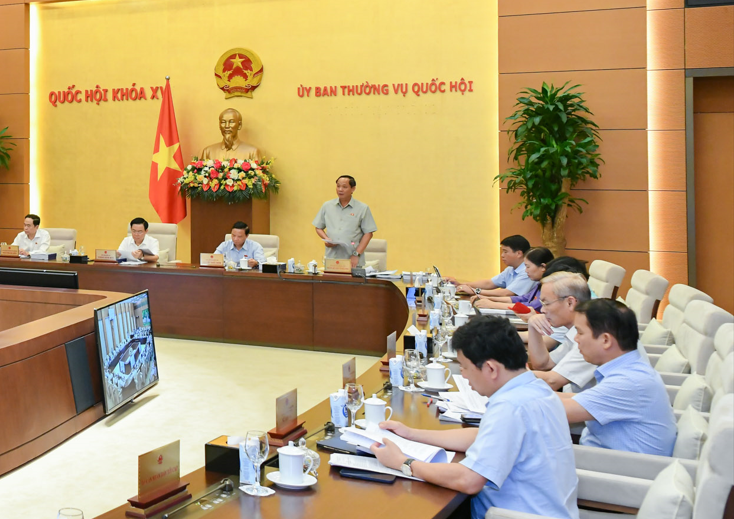 Thượng tướng Trần Quang Phương – Phó Chủ tịch Quốc hội phát biểu kết luận nội dung thảo luận.