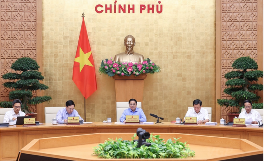 Thủ tướng Phạm Minh Chính chủ trì phiên họp Chính phủ chuyên đề xây dựng pháp luật tháng 8 năm 2022 - Ảnh: VGP