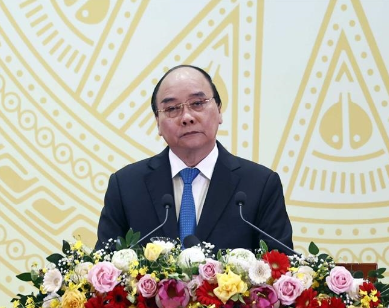Chủ tịch nước Nguyễn Xuân Phúc phát biểu tại buổi lễ - Ảnh: TTXVN