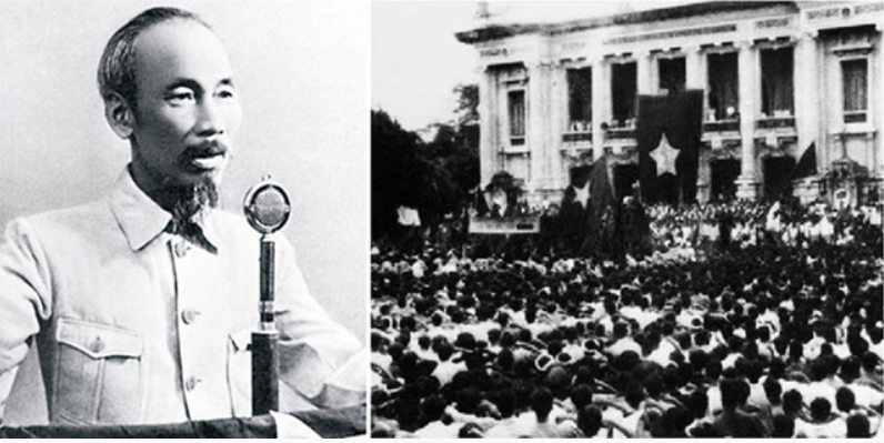 Bác Hồ đọc Tuyên ngôn Độc lập tại Quảng trường Ba Đình ngày 2/9/1945. Ảnh tư liệu