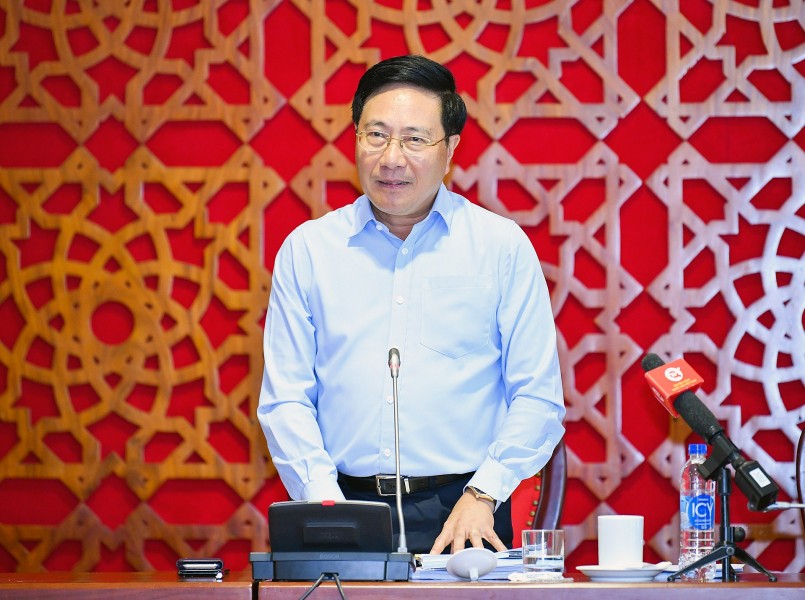 Ủy viên Bộ Chính trị, Phó Thủ tướng Thường trực Chính phủ Phạm Bình Minh phát biểu tại buổi giám sát.