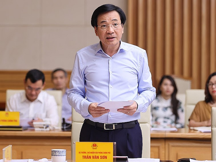 Bộ trưởng, Chủ nhiệm VPCP Trần Văn Sơn phát biểu. Ảnh: VGP