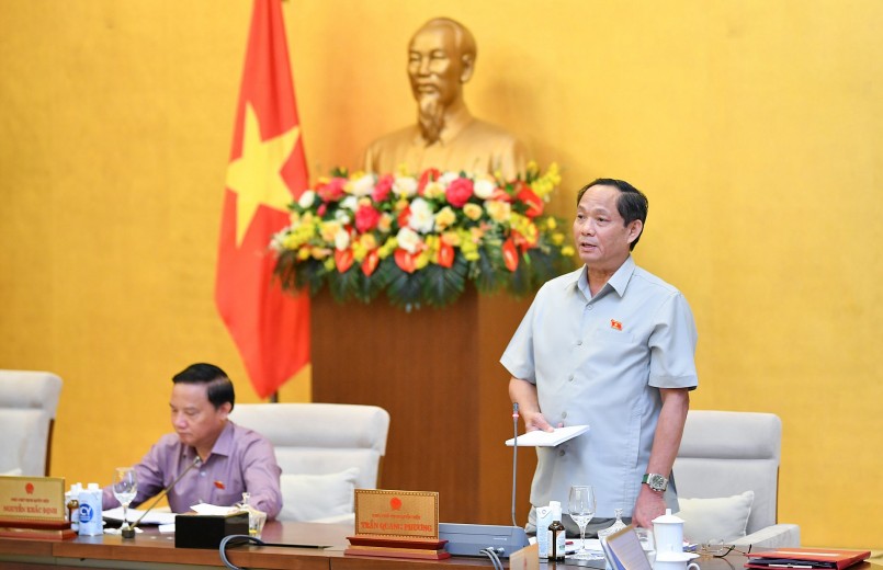 Thượng tướng Trần Quang Phương - Phó Chủ tịch Quốc hội thảo luận tại phiên họp