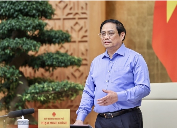 Thủ tướng Phạm Minh Chính phát biểu kết luận tại phiên họp Chính phủ thường kỳ tháng 8/2022. 