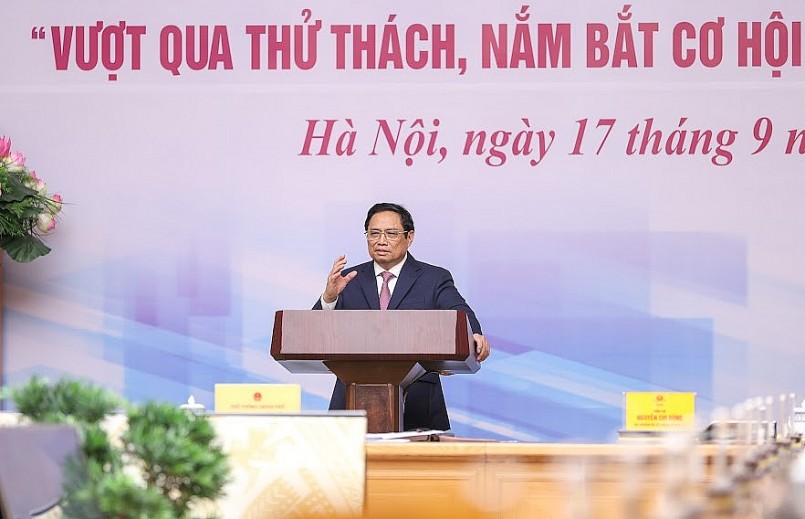 Thủ tướng khẳng định khu vực kinh tế có vốn đầu tư nước ngoài là bộ phận hợp thành quan trọng của nền kinh tế Việt Nam, được khuyến khích, tạo điều kiện phát triển lâu dài, hợp tác và cạnh tranh lành mạnh với các khu vực kinh tế khác. Ảnh: VGP