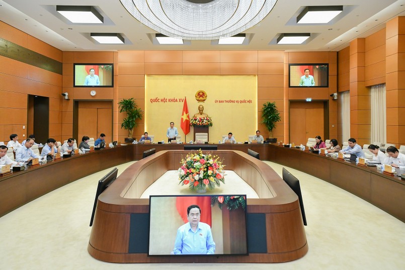 Phó Chủ thịch Thường trực Quốc hội Trần Thanh Mẫn điều hành Phiên họp 