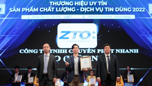 ZTO Express Việt Nam được vinh danh TOP 30 Thương Hiệu Uy Tín - Sản Phẩm Chất Lượng và Dịch Vụ Tin Dùng 2022