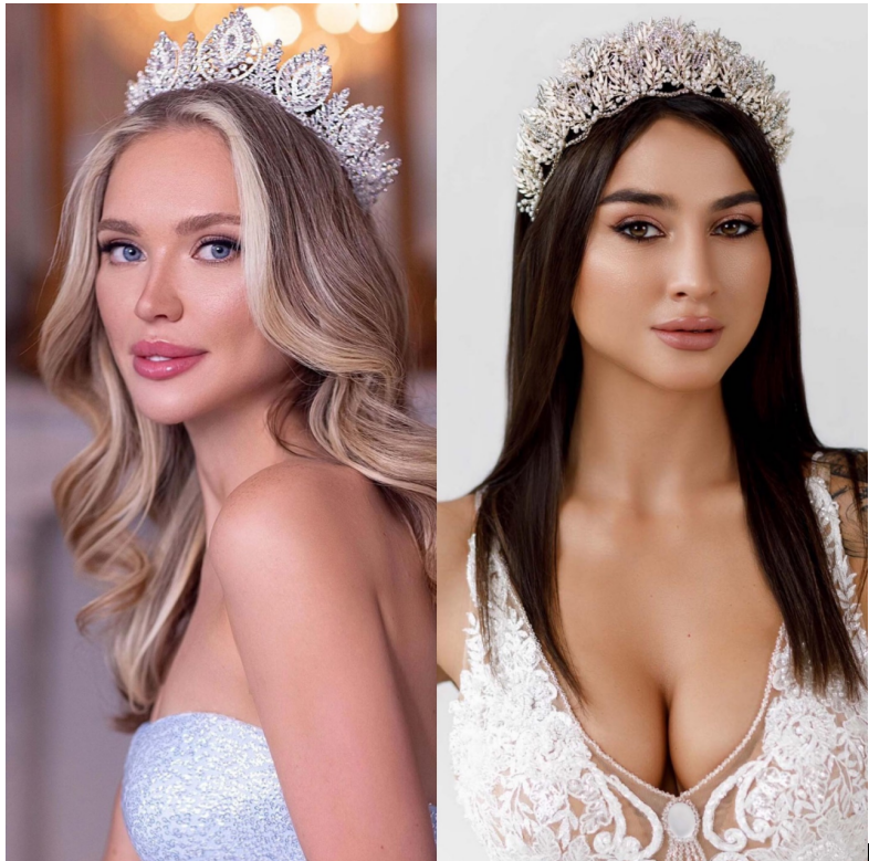 Astashenlova - Hoa hậu Hoà bình Nga (bên trái) và Olha - Hoa hậu Hòa bình Ukraine (bên phải)
