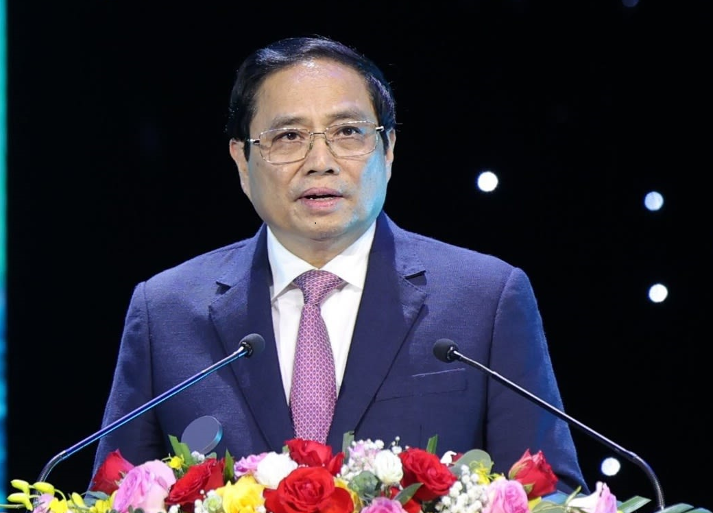 Thủ tướng phát biểu tại lễ công bố sản phẩm đạt Thương hiệu quốc gia Việt Nam năm 2022 - Ảnh: VGP