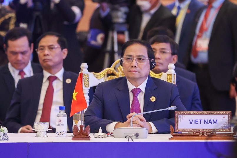 Thủ tướng Phạm Minh Chính dự Hội nghị Cấp cao ASEAN+3 (với Trung Quốc, Hàn Quốc, Nhật Bản) sáng 12/11 - Ảnh: VGP/