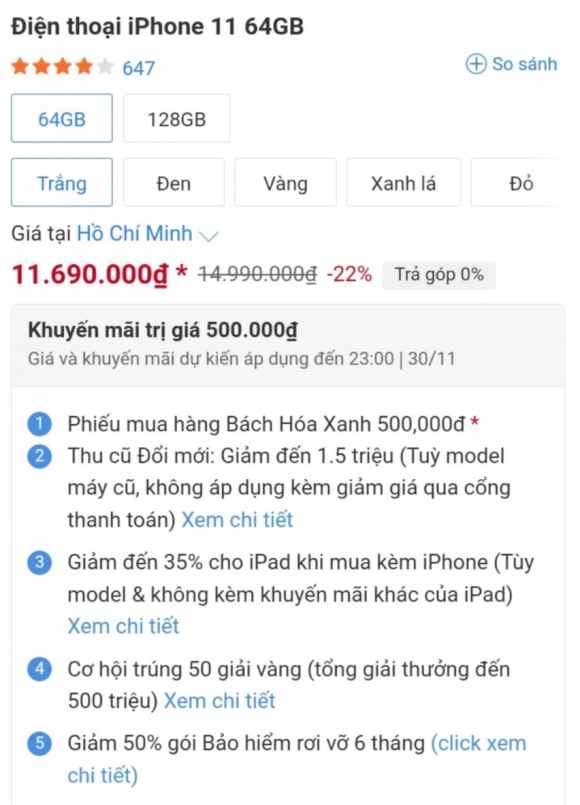 iPhone 11 “siêu sale” mừng World Cup, khách hàng “ví mỏng” mừng như được mùa