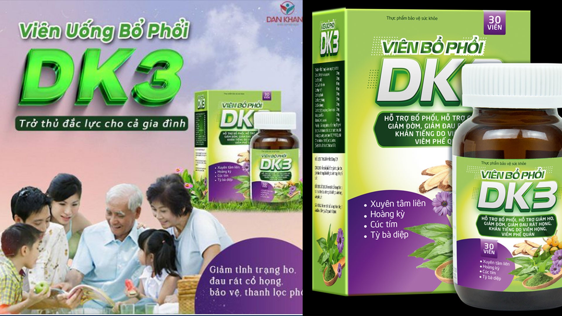 TPBVSK Viên Bổ phổi DK3 bị Bộ Y tế cảnh báo