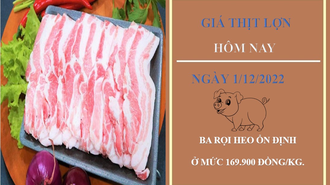 Giá thịt heo hôm nay 1/12/2022: Đi ngang tại chuỗi cửa hàng WinMart
