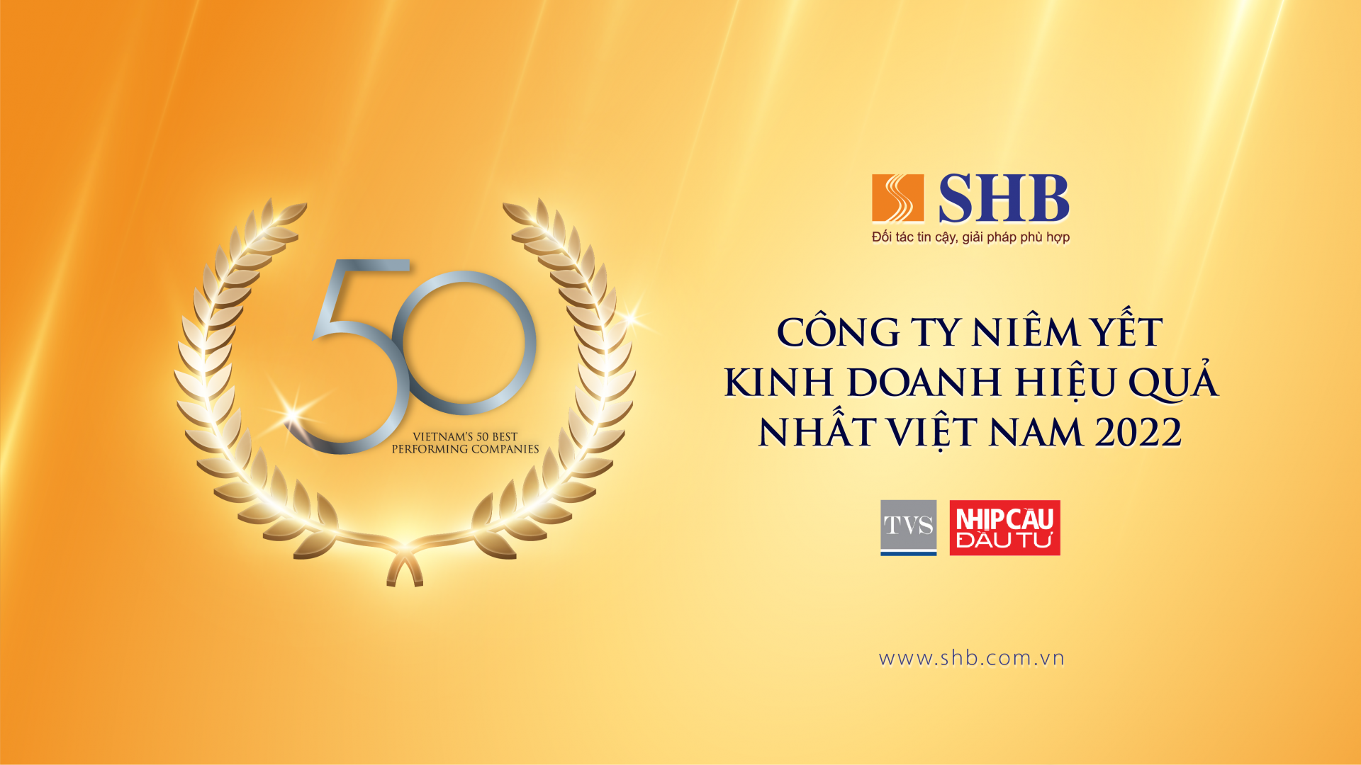 SHB nằm trong Top 50 công ty kinh doanh hiệu quả