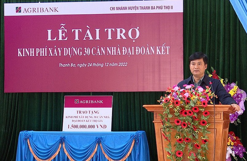 Đồng chí Phạm Toàn Vượng -Tổng giám đốc Agribank phát biểu tại buổi lê