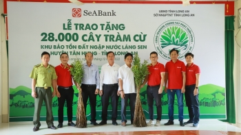 SeABank trao tặng 28.000 cây tràm cừ hỗ trợ Khu Bảo tồn Đất ngập nước Láng Sen