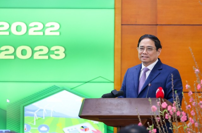 Thủ tướng Chính phủ Phạm Minh Chính dự Hội nghị tổng kết công tác năm 2022, triển khai nhiệm vụ năm 2023 của ngành nông nghiệp và phát triển nông thôn. Ảnh: VGP