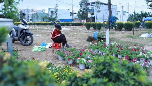 Chợ hoa miền đất võ vắng khách, người bán như "ngồi trên đống lửa" trong đêm 30 Tết Nguyên đán