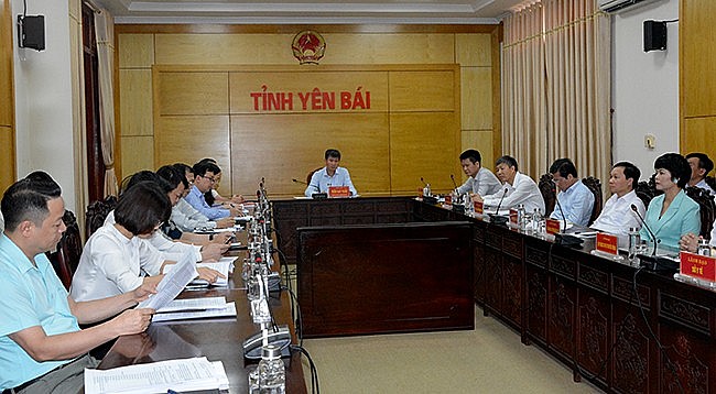 Điểm cầu hội nghị trực tuyến tại tỉnh Yên Báii