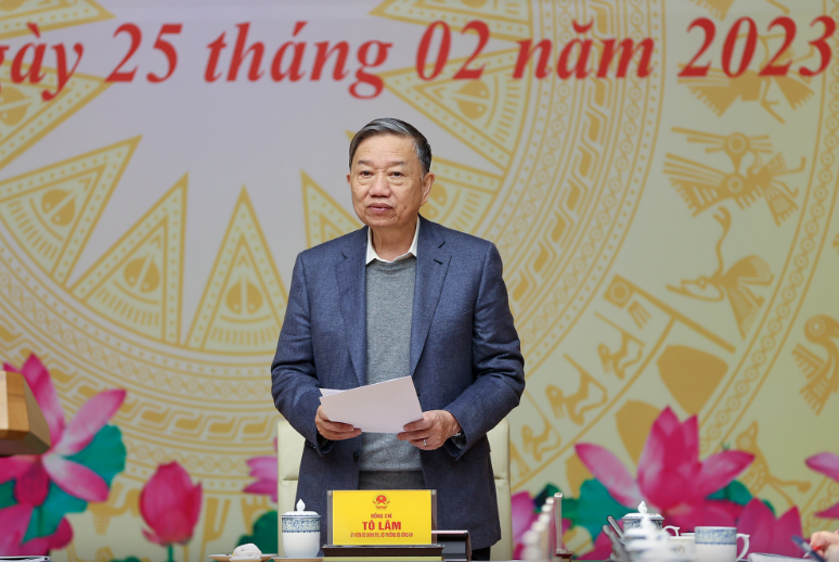 Bộ trưởng Bộ Công an Tô Lâm phát biểu ý kiến - Ảnh: VGP