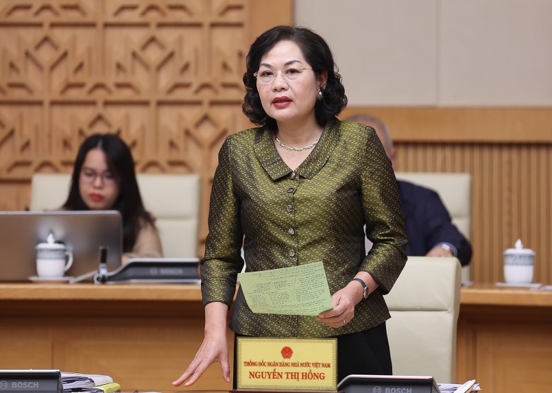 Thống đốc NHNN Nguyễn Thị Hồng phát biểu - Ảnh: VGP/Nhật Bắc