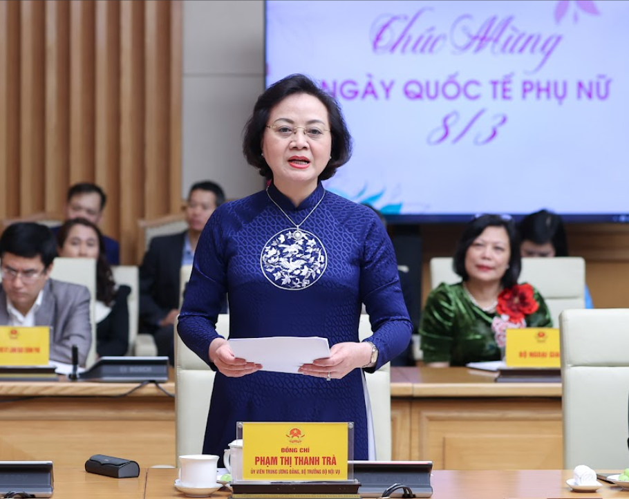 Bộ trưởng Phạm Thị Thanh Trà phát biểu tại cuộc gặp mặt của Thủ tướng Chính phủ - Ảnh: VGP