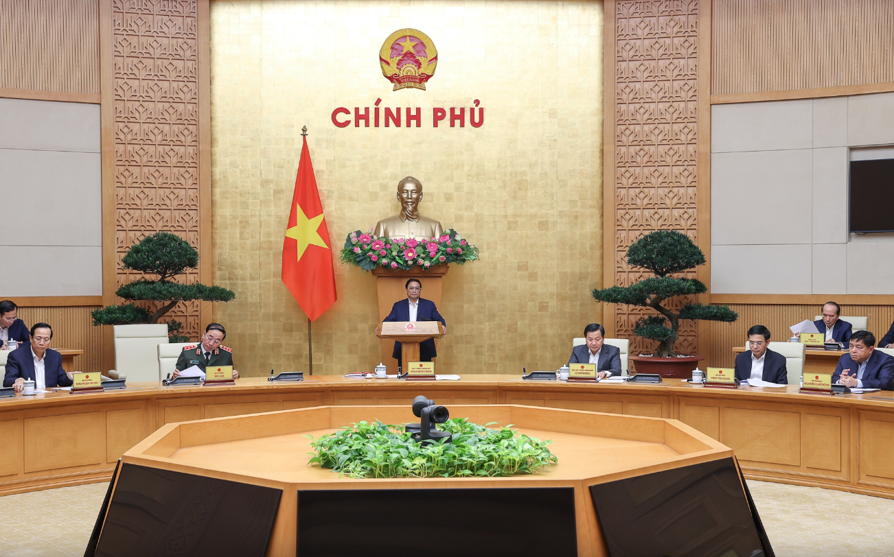 Thủ tướng Phạm Minh Chính chủ trì phiên họp Chính phủ thường kỳ tháng 2/2023. Ảnh: VGP