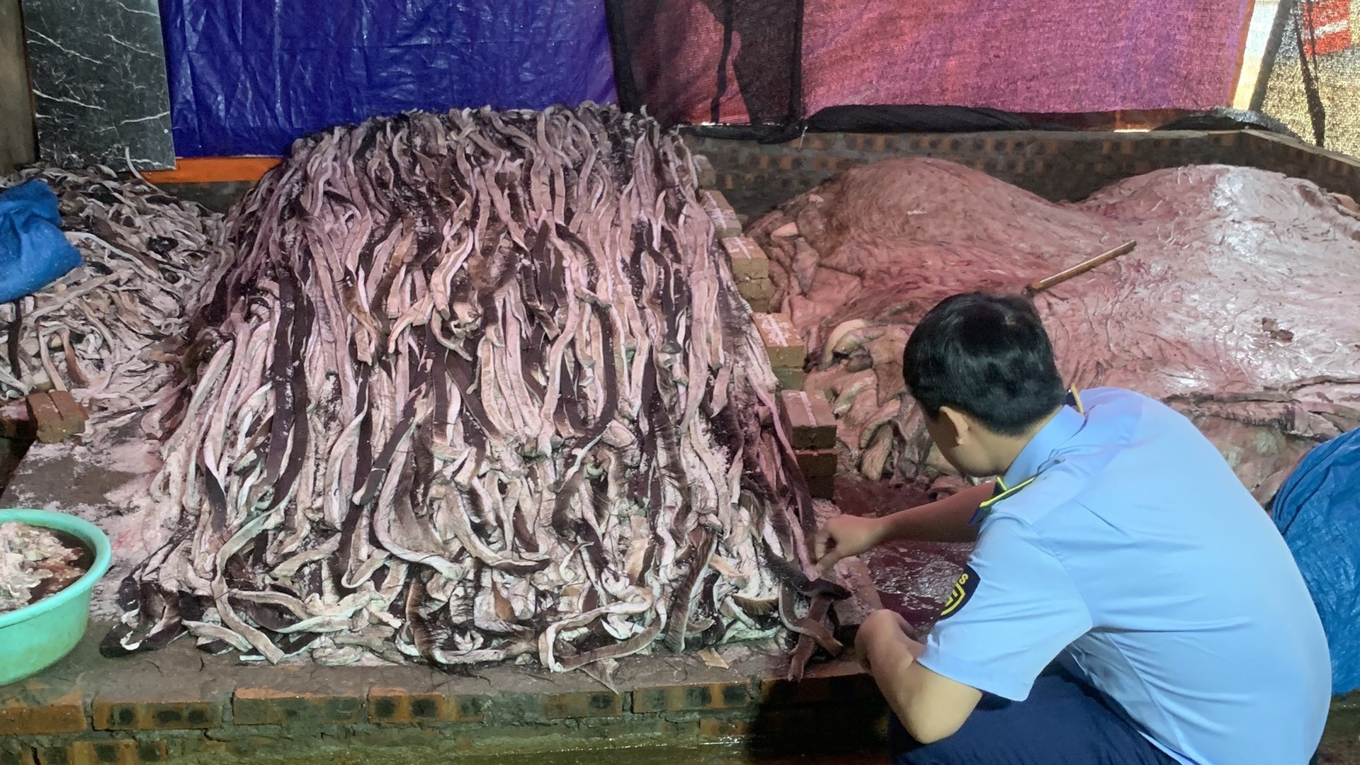 Hưng Yên: Phát hiện 1,6 tấn da trâu tươi đang bốc mùi hôi thối