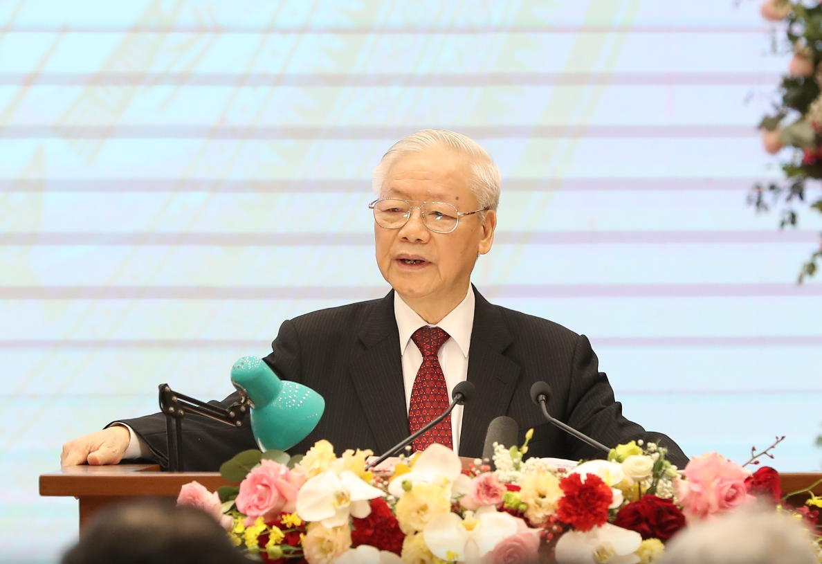 Tổng Bí thư Nguyễn Phú Trọng phát biểu tại Lễ kỷ niệm - Ảnh: VGP