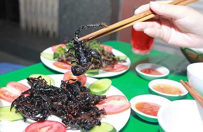 Món ăn được chế biến từ bọ cạp được nhiều người ưa chuộng vì có lợi cho sức khỏe.