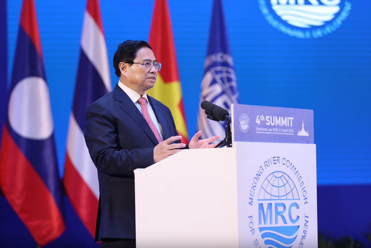 Thủ tướng Phạm Minh Chính đề xuất về định hướng hợp tác của Uỷ hội trong thời gian tới - Ảnh: VGP