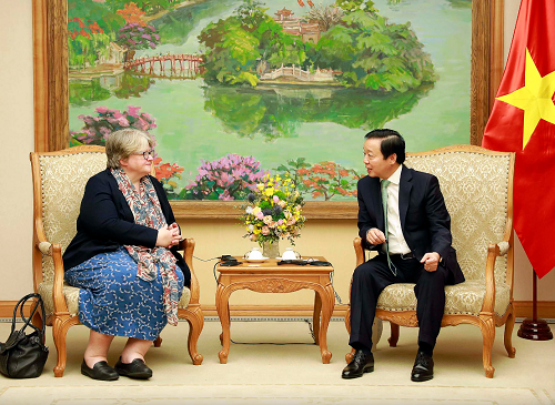 Phó Thủ tướng Trần Hồng Hà đánh giá cao các hoạt động hợp tác giữa Bộ Môi trường, Thực phẩm và Các vấn đề nông thôn Vương quốc Anh với các cơ quan Chính phủ Việt Nam trên nhiều lĩnh vực - Ảnh: VGP