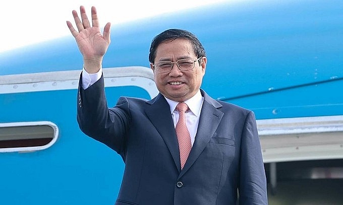 Thủ tướng Phạm Minh Chính tại sân bay Nội Bài ngày 19/5. Ảnh: Nhật Bắc