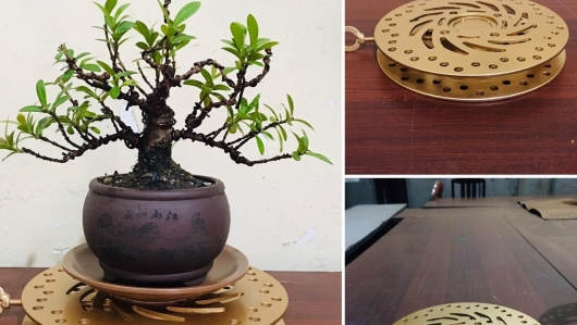 Biến đồ phế liệu thành bàn xoay bonsai thu ngay vài chục triệu mỗi tháng