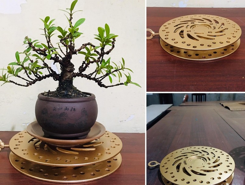 Những linh kiện đi kèm tạo nên sức hút cho tác phẩm bonsai.