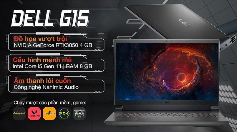 Dell G15 5511 i5 “chân ái” dành cho dân chuyên game: Hiệu năng siêu “khủng”, giá rẻ thôi rồi