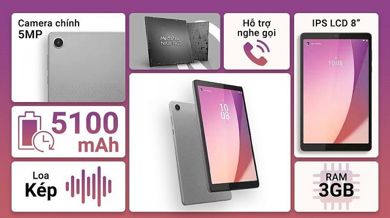 Lenovo Tab M8 (Gen 4)  vạn người mê, siêu phẩm dành cho học sinh, sinh viên