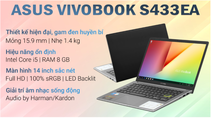 Asus Vivobook S433EA-AM2307W i5 1135G7: Hiệu năng khủng, giá cả siêu mềm