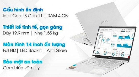 Laptop Asus Vivobook X415E-EK1387W: Giá cả phải chăng, hiệu năng cực căng