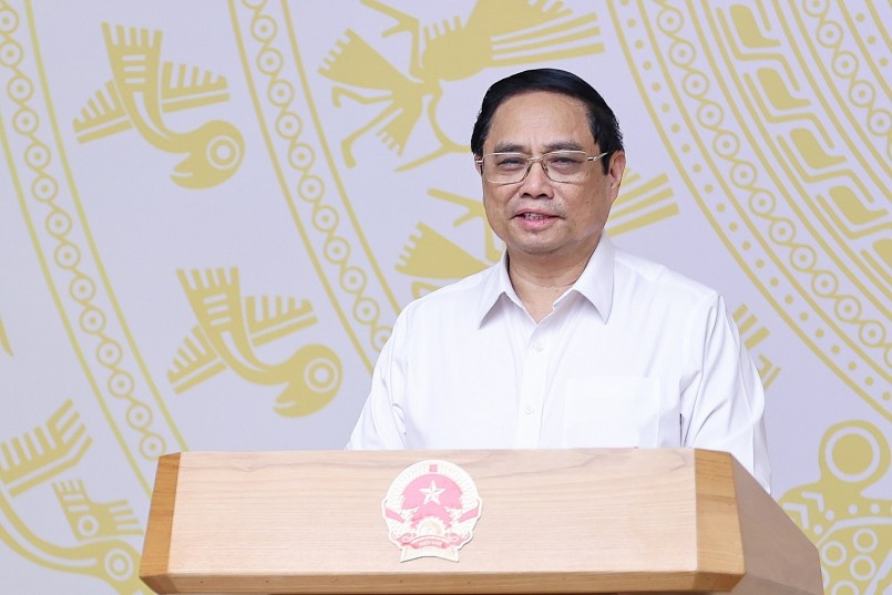 Thủ tướng Phạm Minh Chính nhấn mạnh, thi đua-khen thưởng cần bám sát các đột phá, những việc khó khăn, phức tạp - Ảnh: VGP