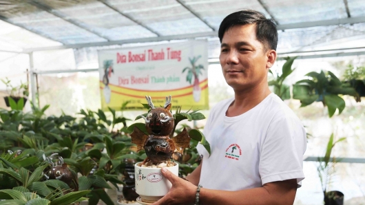 Kỳ công biến quả dừa khô thành thế giới bonsai linh vật khiến khách hàng choáng ngợp