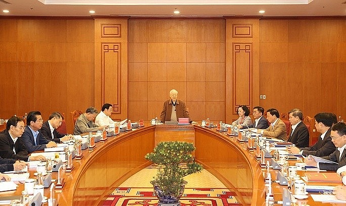 Tổng Bí thư Nguyễn Phú Trọng, Trưởng Ban Chỉ đạo Trung ương về Phòng, chống tham nhũng, tiêu cực chủ trì cuộc họp