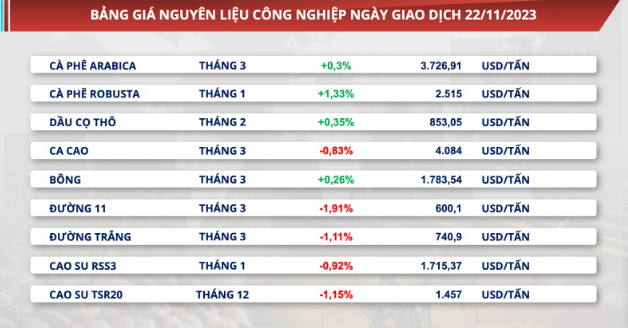 Giá hai loại cà phê cùng duy trì đà tăng