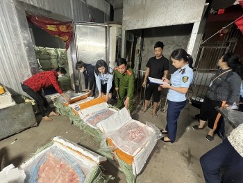 Yên Bái: Tạm giữ 10 tấn nầm lợn đông lạnh không rõ nguồn gốc