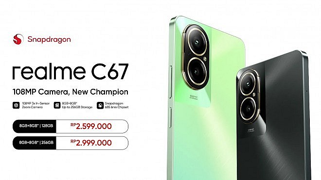 Smartphone Realme C67 ra mắt phiên bản 4G tại Indonesia